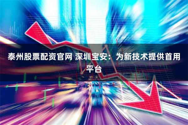 泰州股票配资官网 深圳宝安:为新技术提供首用平台