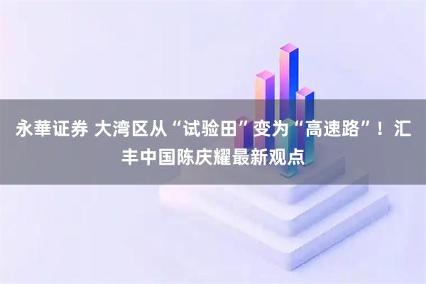 永華证券 大湾区从“试验田”变为“高速路”！汇丰中国陈庆耀最新观点